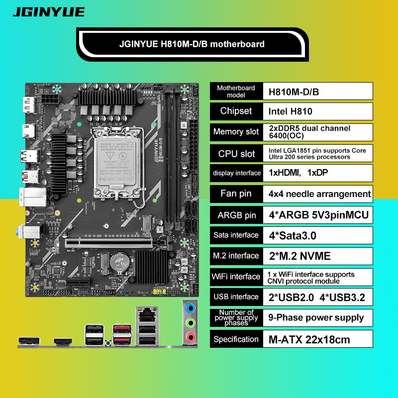 Lga1851 Gaming Motherboard - Материнская плата H810 Intel LGA1851 DDR5