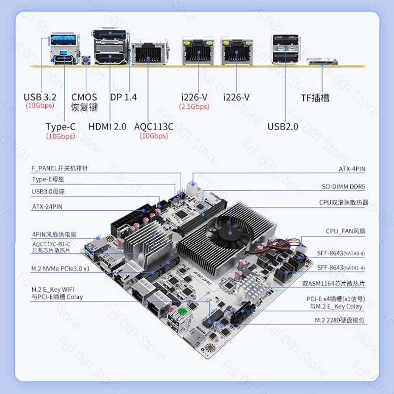 Материнская плата N150 8 Bay 1 – обзор и цена Mini Itx Dual 2.5G Nas Motherboard