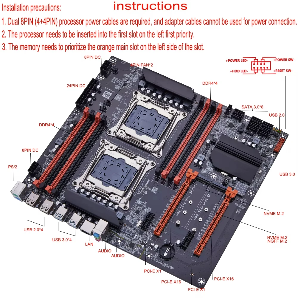 Комплект игровой материнской п – обзор и цена Dual Lga2011-3 Server Motherboard Combo