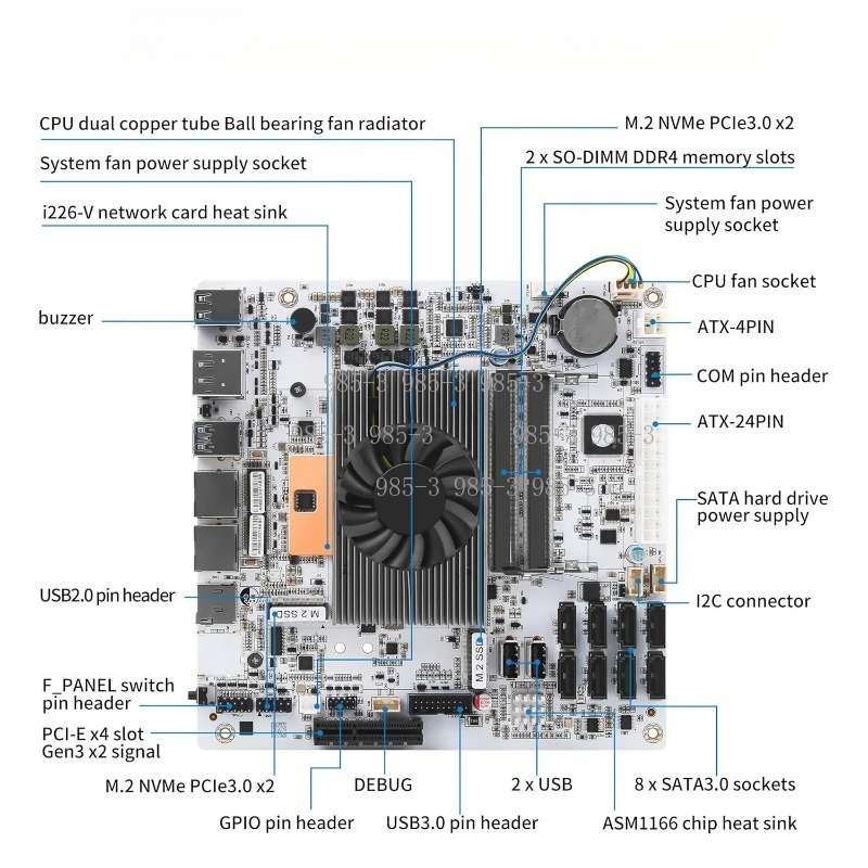 Белая материнская плата Mini-I – обзор и цена Mini Itx Dual 2.5G Nas Motherboard