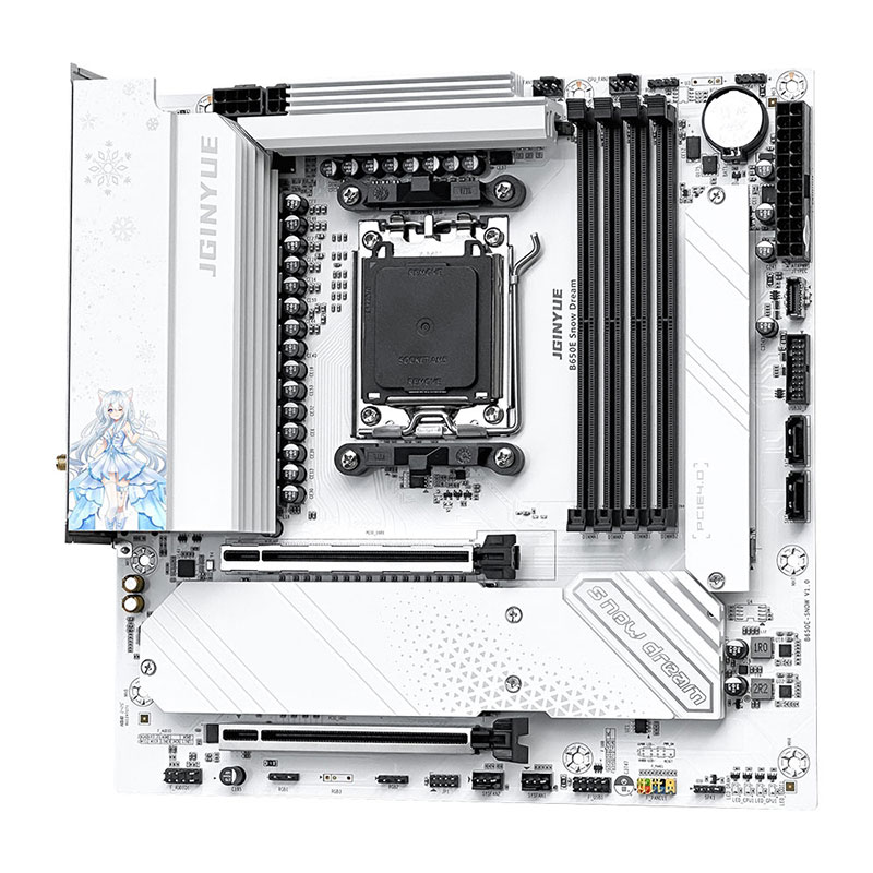 JGINYUE B650E Snow Dream AM5 M – обзор и цена Am5 Micro Atx Pcie 5.0 Motherboard